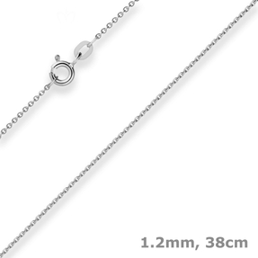 1,2mm Ankerkette flach Goldkette Collier Halskette aus 585 Gold Weißgold 38cm