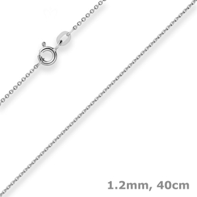 1,2mm Ankerkette flach Goldkette Collier Halskette aus 585 Gold Weißgold 40cm