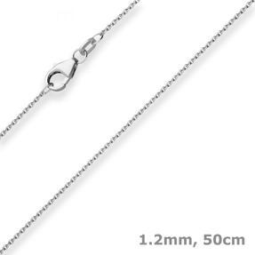 1,2mm Ankerkette flach Goldkette Collier Halskette aus 585 Gold Weißgold 50cm