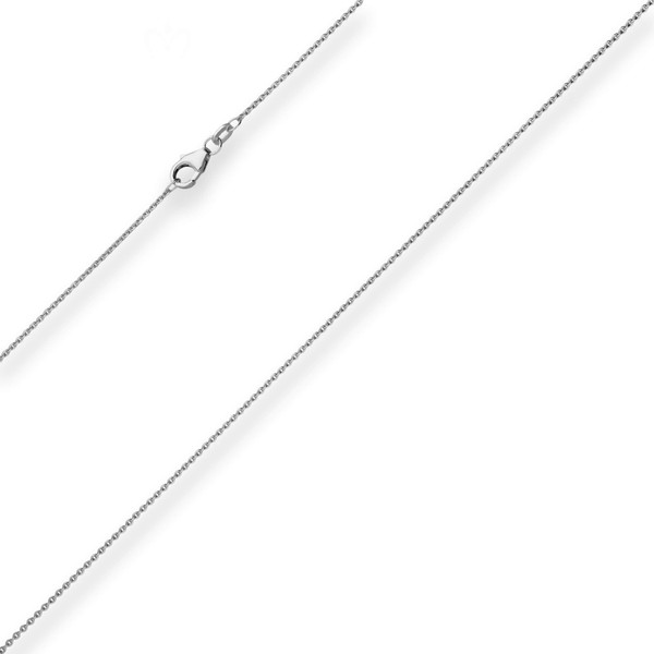 1.2mm Ankerkette flach aus 585 Weißgold 50cm