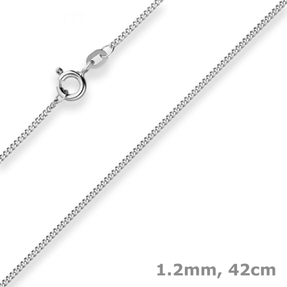 1,2mm Panzerkette Goldkette Collier Halskette aus 585 Gold Weißgold 42cm