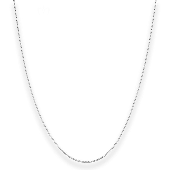 0.8mm Veneziakette aus 585 Weißgold 38cm
