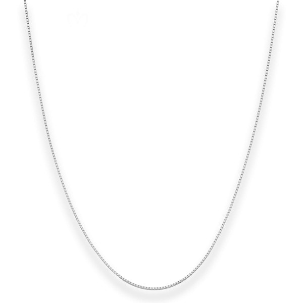 0.8mm Veneziakette aus 585 Weißgold 38cm