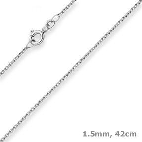 1,5mm Rund-Ankerkette Goldkette Collier Halskette aus 333 Gold Weißgold 42cm