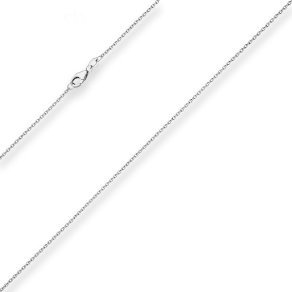 1.5mm Rund-Ankerkette aus 375 Weißgold 60cm
