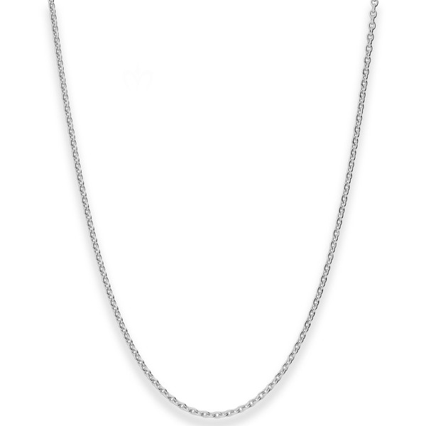 1.5mm Rund-Ankerkette aus 375 Weißgold 60cm