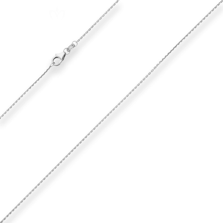 1mm Ankerkette diamantiert aus 333 Weißgold 42cm