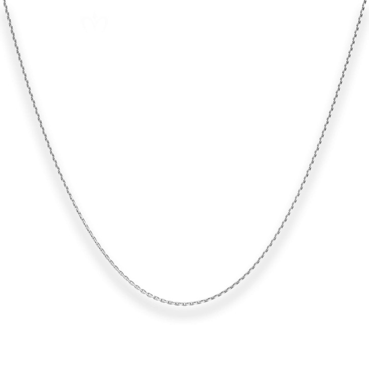 1mm Ankerkette diamantiert aus 333 Weißgold 42cm