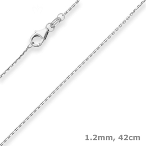 1,2mm Ankerkette diamantiert Kette Collier Halskette aus 333 Gold Weißgold 42cm