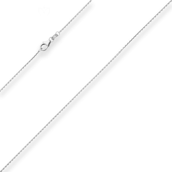 1mm Ankerkette diamantiert aus 333 Weißgold 50cm