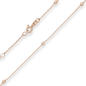 1mm Rund-Ankerkette Armband Kugel aus 585 Gold Rotgold 19cm mit Zwischenöse 1mm Rund-Ankerkette Armband Kugel aus 585 Gold Rotgold 19cm mit Zwischenöse