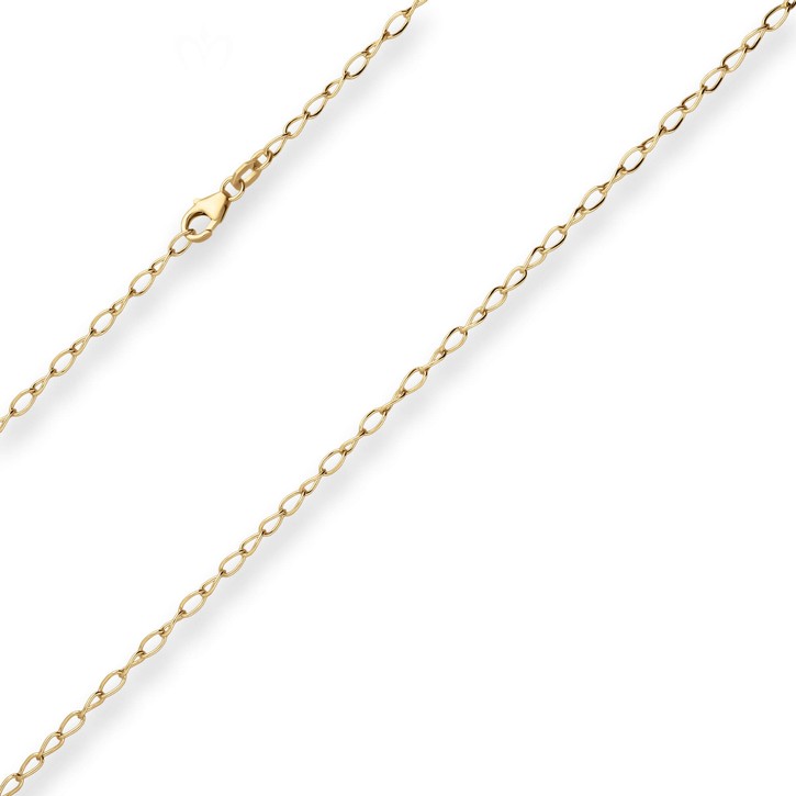 2.4mm Ankerkette weit aus 375 Gelbgold 42cm
