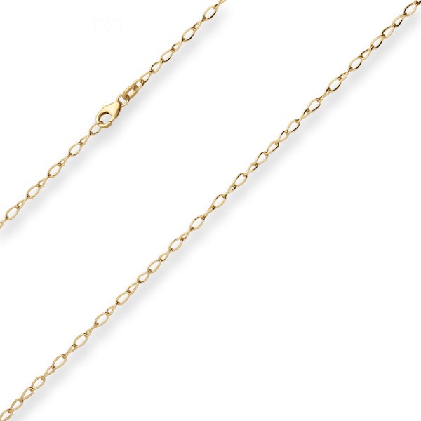2.4mm Ankerkette weit aus 375 Gelbgold 42cm