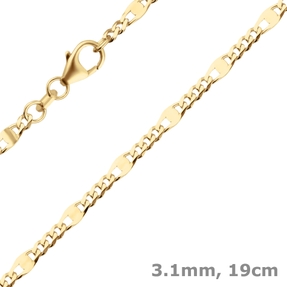 3,1mm Armband Panzerstegkette Goldarmband Armschmuck aus 585 Gold Gelbgold 19cm 3,1mm Armband Panzerstegkette Goldarmband Armschmuck aus 585 Gold Gelbgold 19cm