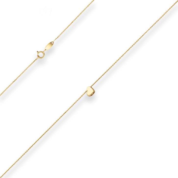 0.8mm Fantasiekette Herz aus 585 Gelbgold 42cm