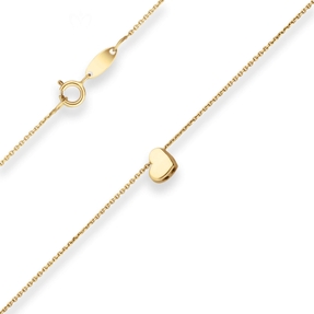 Fantasiekette Goldkette Collier Herz Halskette aus 585 Gold Gelbgold 42cm Fantasiekette Goldkette Collier Herz Halskette aus 585 Gold Gelbgold 42cm