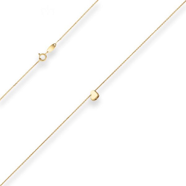 0.8mm Fantasiekette Herz aus 585 Gelbgold 42cm