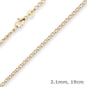 2,1mm Armband Zwillingspanzerkette Armschmuck aus 333 Gold Gelbgold 19cm 2,1mm Armband Zwillingspanzerkette Armschmuck aus 333 Gold Gelbgold 19cm