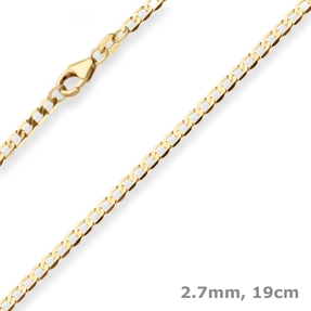 2,7mm Armband Panzerkette weit Goldarmband Armschmuck aus 333 Gold Gelbgold 19cm