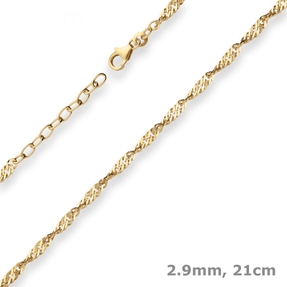 2,9mm Armband Singapurkette Goldarmband Armschmuck aus 585 Gold Gelbgold 21cm