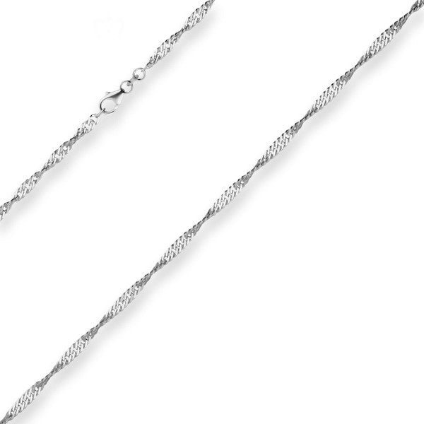 2.9mm Singapurkette aus 585 Weißgold 45cm