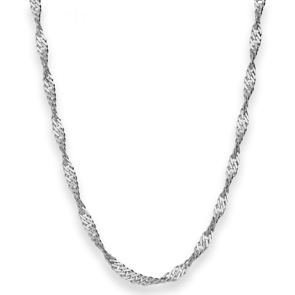 2.9mm Singapurkette aus 585 Weißgold 45cm