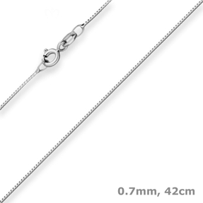 0,7mm Veneziakette Goldkette Collier Halskette aus 375 Gold Weißgold 42cm