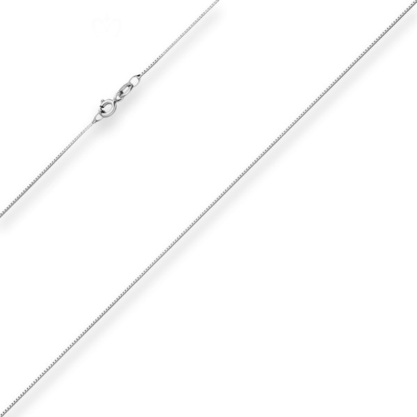 0.7mm Veneziakette aus 375 Weißgold 42cm