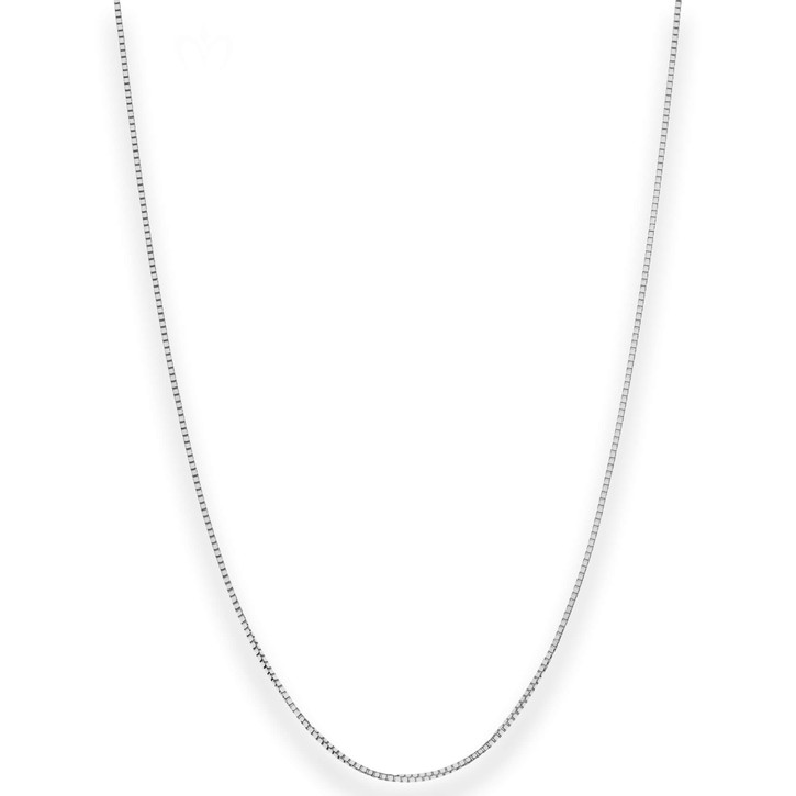 0.7mm Veneziakette aus 375 Weißgold 45cm