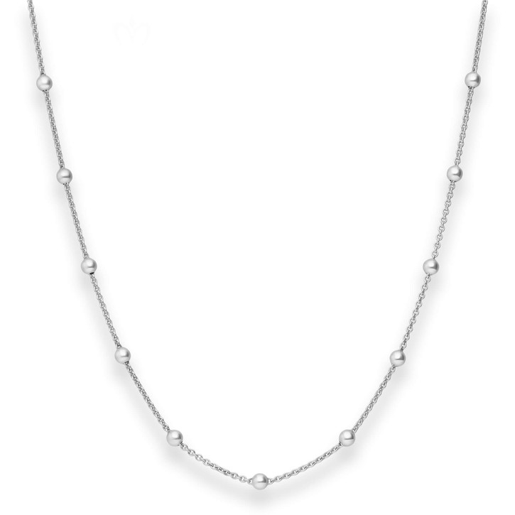 1.3mm Rund-Ankerkette Kügelchen aus 925 Silber 50cm