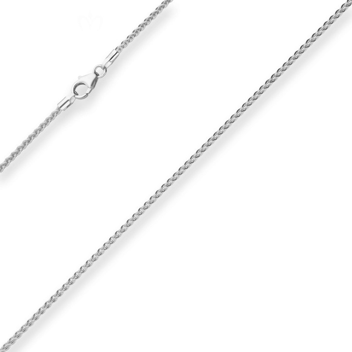 1.7mm Zopfkette aus 925 Silber 50cm