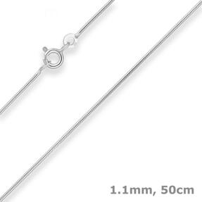 1,1mm Schlangenkette Silberkette Collier Halskette aus 925 Silber 50cm