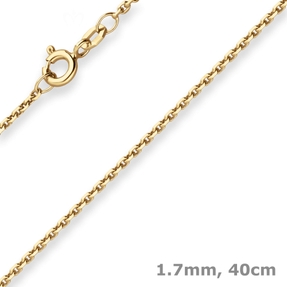 1,7mm Ankerkette diamantiert Kette Collier Halskette aus 333 Gold Gelbgold 40cm