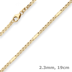 2,3mm Armband Panzerstegkette Goldarmband Armschmuck aus 333 Gold Gelbgold 19cm 2,3mm Armband Panzerstegkette Goldarmband Armschmuck aus 333 Gold Gelbgold 19cm
