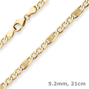 5,2mm Armband Fantasiekette Goldarmband Armschmuck aus 333 Gold Gelbgold 21cm 5,2mm Armband Fantasiekette Goldarmband Armschmuck aus 333 Gold Gelbgold 21cm