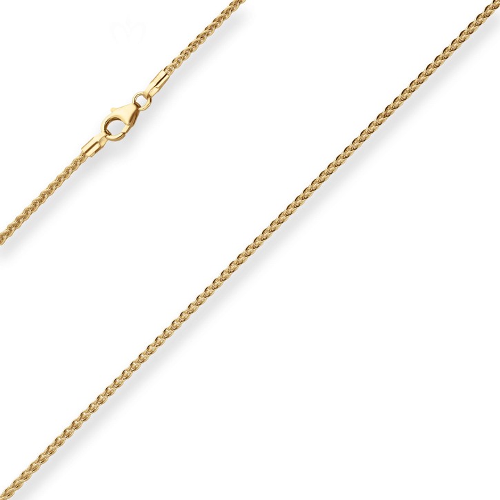 1.7mm Zopfkette aus 333 Gelbgold 45cm