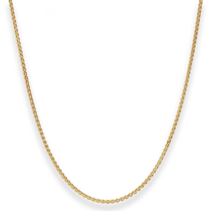 1.7mm Zopfkette aus 333 Gelbgold 45cm