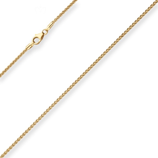 1.7mm Zopfkette aus 333 Gelbgold 50cm