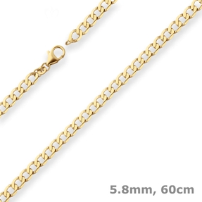 5,8mm Panzerkette weit Goldkette Collier Halskette aus 333 Gold Gelbgold 60cm