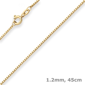 1,2mm Veneziakette Goldkette Collier Halskette aus 333 Gold Gelbgold 45cm 1,2mm Veneziakette Goldkette Collier Halskette aus 333 Gold Gelbgold 45cm
