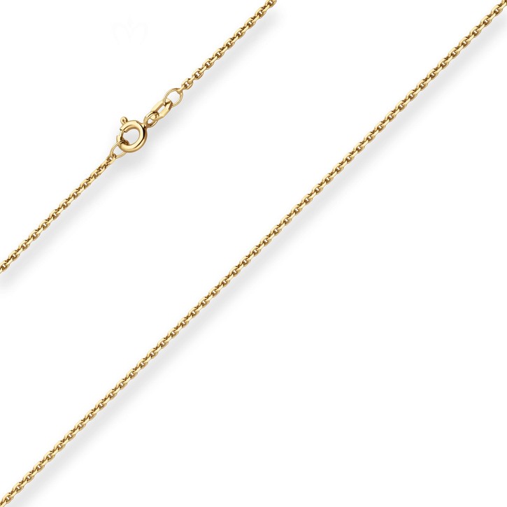 1.7mm Ankerkette diamantiert aus 375 Gelbgold 42cm