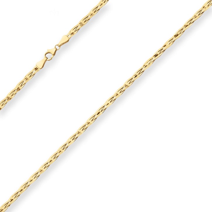 3.8mm Herringbonekette aus 375 Gelbgold 45cm