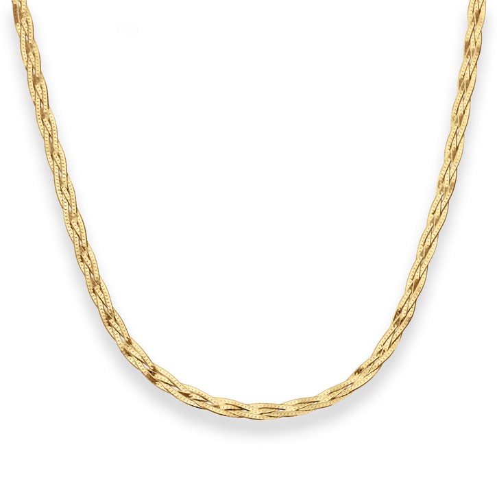 3.8mm Herringbonekette aus 375 Gelbgold 45cm