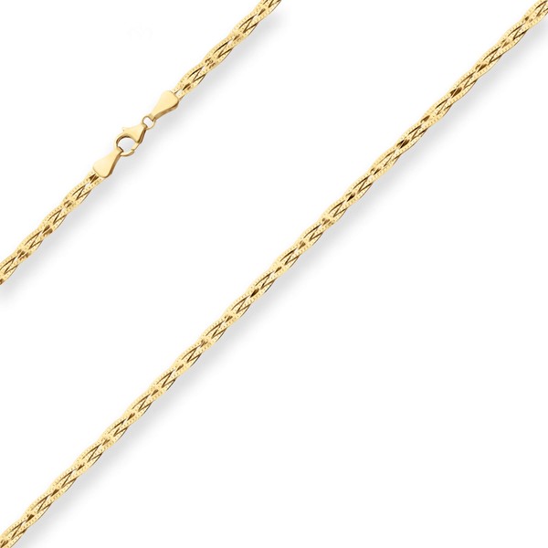 3.8mm Herringbonekette aus 375 Gelbgold 45cm