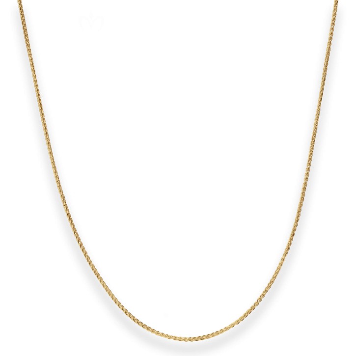 1.1mm Zopfkette aus 375 Gelbgold 45cm