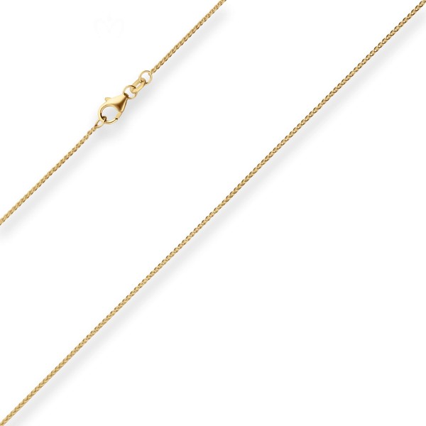 1.1mm Zopfkette aus 375 Gelbgold 45cm