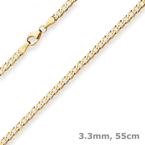 3,3mm Panzerkette weit Goldkette Collier Halskette aus 375 Gold Gelbgold 55cm 3,3mm Panzerkette weit Goldkette Collier Halskette aus 375 Gold Gelbgold 55cm