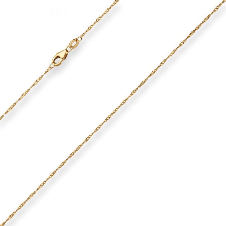 1.2mm Singapurkette aus 375 Gelbgold 50cm