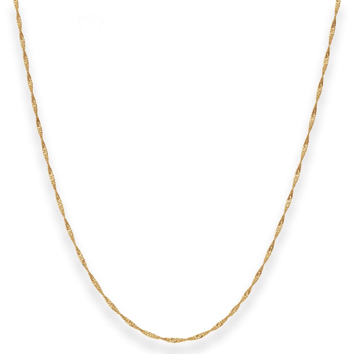 1.2mm Singapurkette aus 375 Gelbgold 50cm