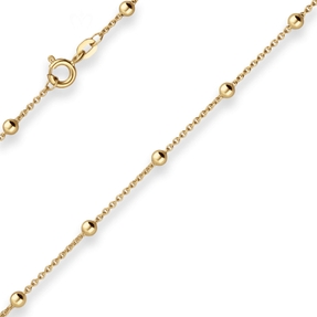 1,3mm Rund-Ankerkette Kette Fusskette Kügelchen aus 585 Gold Gelbgold 25cm 1,3mm Rund-Ankerkette Kette Fusskette Kügelchen aus 585 Gold Gelbgold 25cm
